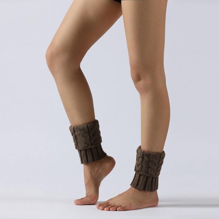 Winter Cable Knit Boot Cuffs Elastic Crochet Leg Warmer Sock Thermal Boot Topper